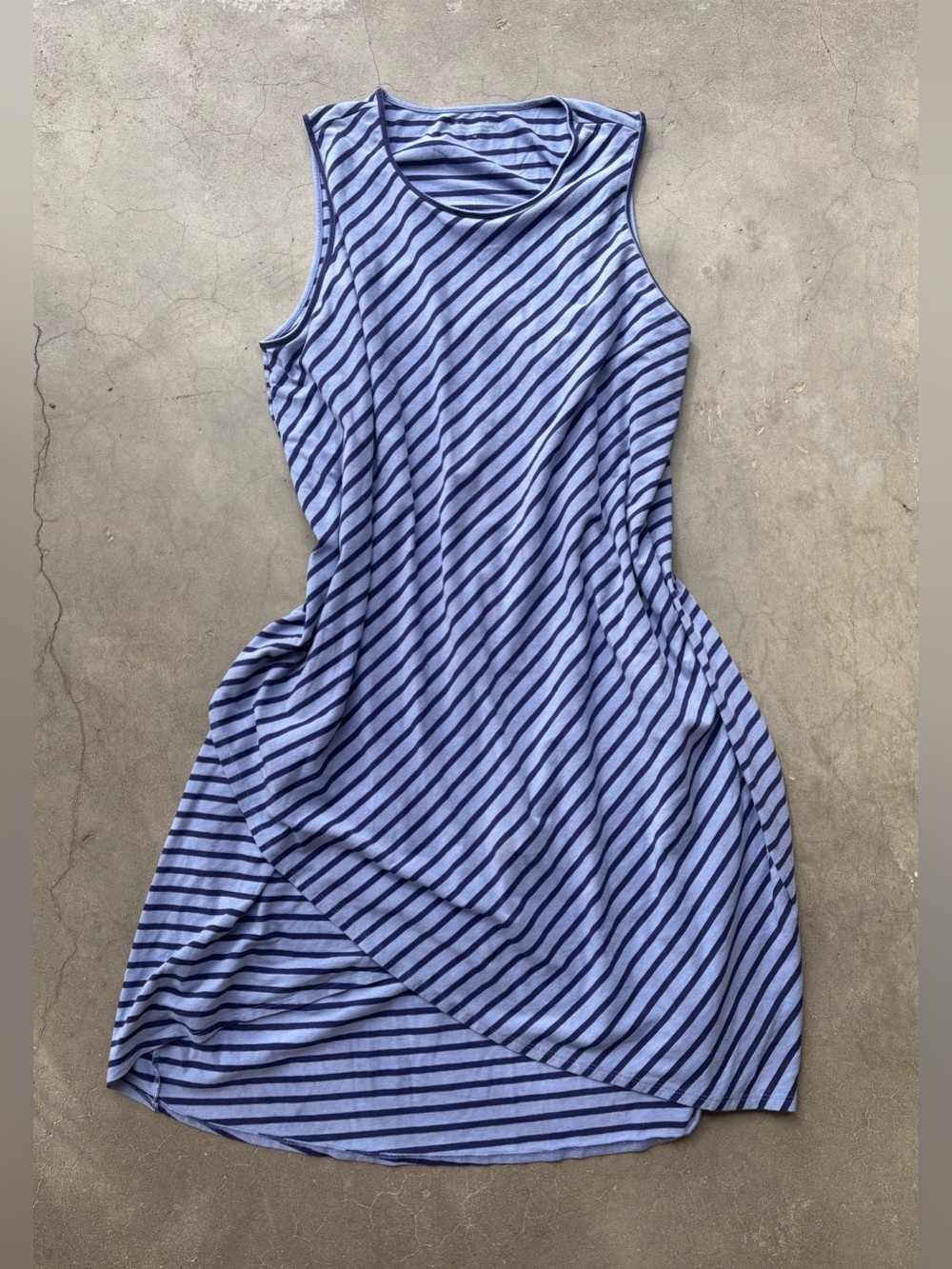 Soft Surroundings Sarina Asymmetrical Stripe Dress 1X Pima Cotton Modal